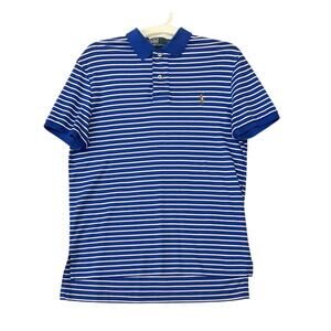 Polo Ralph Lauren Men's Blue/White Striped Classic Fit Soft Touch Polo SZ M